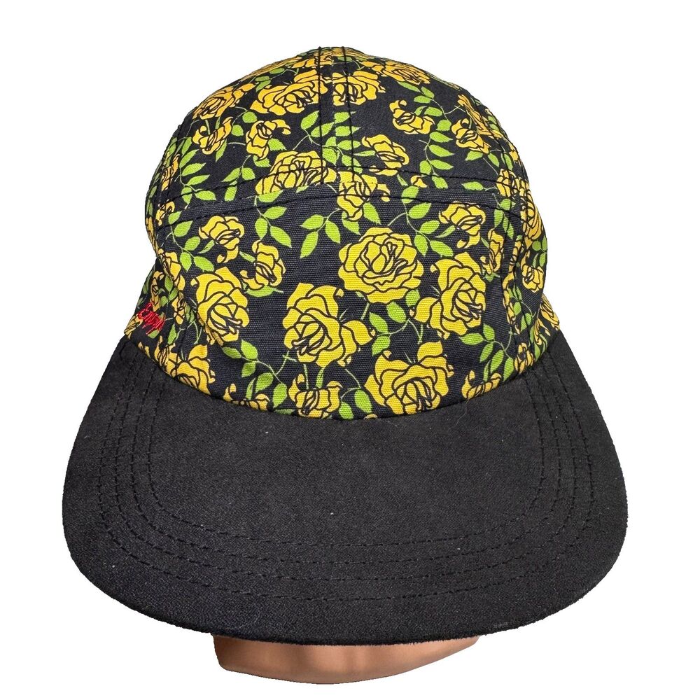 EMPYRE Hat 5-PANEL Hat Skate Surf Summer Baseball Cap Unisex Black Yellow Roses